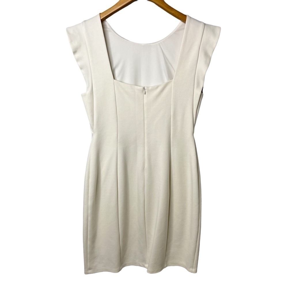 Bailey 44 Sheath Dress Ruffle Cap Sleeve White Size Large Bride Wedding - Picture 4 of 8